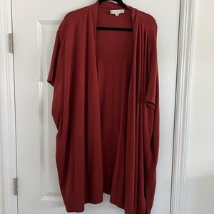 Loft Plus Size Short Sleeve Cardigan/Kimono Rust Color 24W / 26W